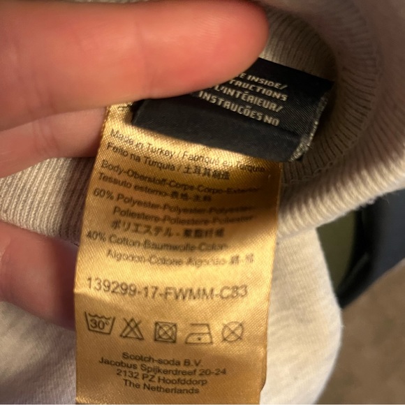 Scotch & Soda Grey Jogger Sweatpants Navy Blue Side Stripe Drawstring, XXL - Picture 5 of 6